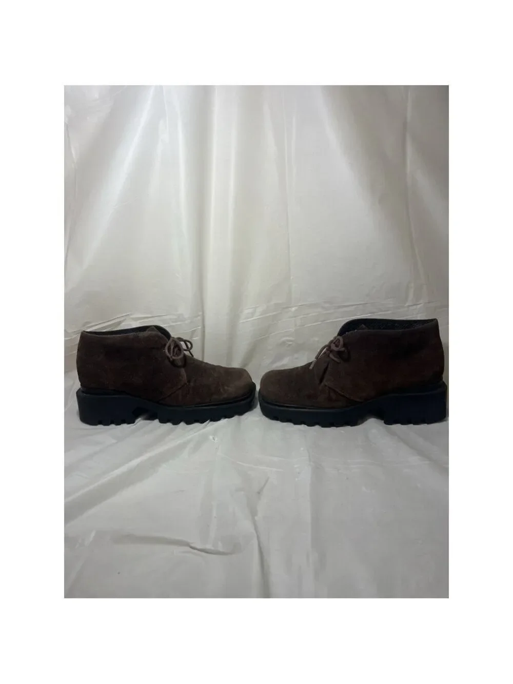 Colin Stuart vintage chunky Platform Loafer Brown Suede Y2K 90's